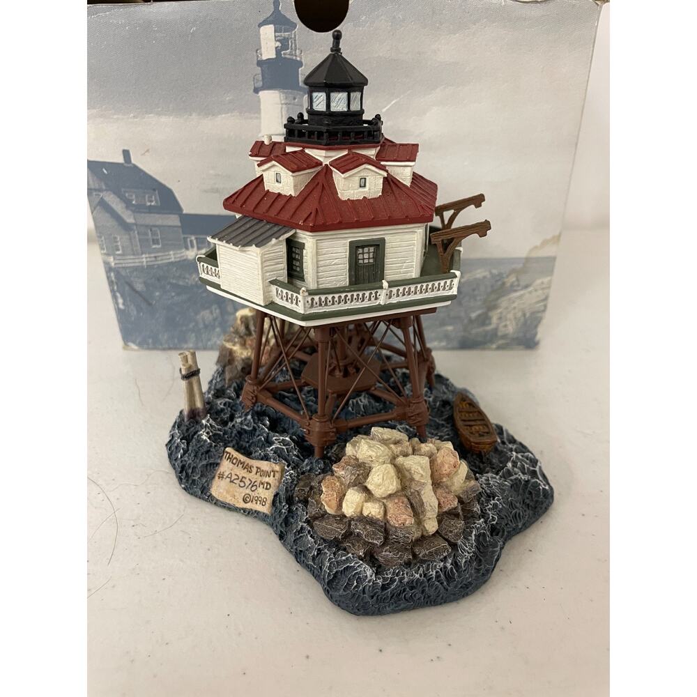 Vintage Harbour Lights Thomas Point Lighthouse Maryland Signature Series 1998 - Picture 8 of 12